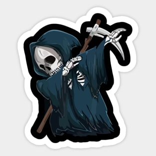 Funny Dabbing Grim Reaper Skeleton Sticker